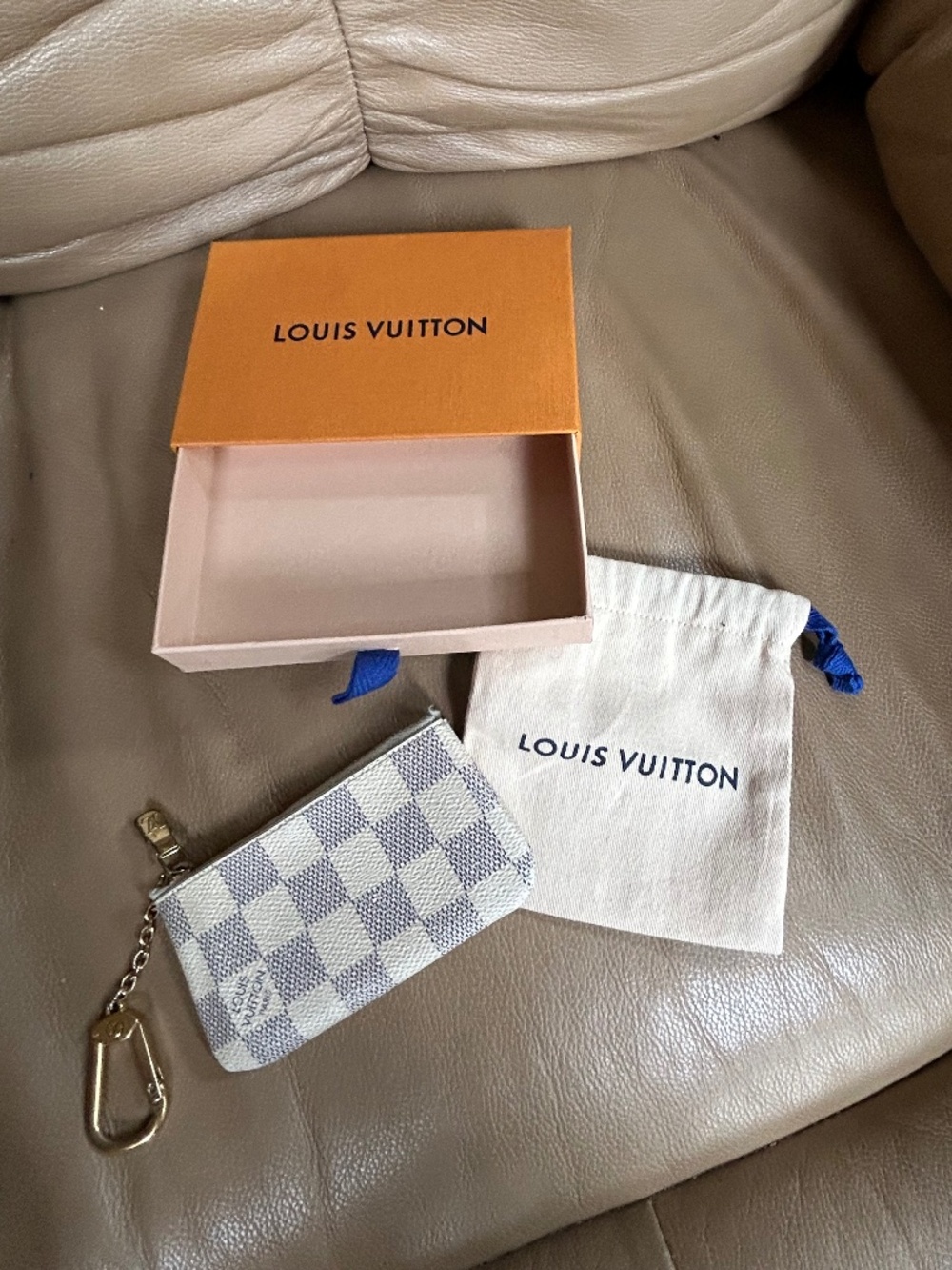 100% authentic POCHETTE clès in damier azur 💙